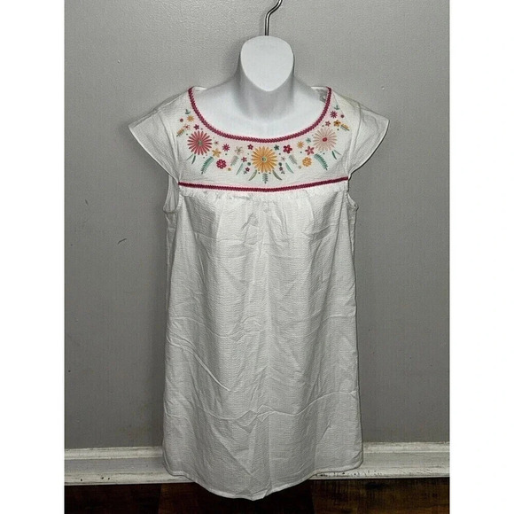 NWT SOUTHERN TIDE Classic White Floral Flowers Embroidered Dress Sz 2 $158 Pink - Picture 1 of 5